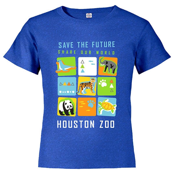 YOUTH SHORT SLEEVE TEE SAVE THE FUTURE CUBES - ROYAL BLUE