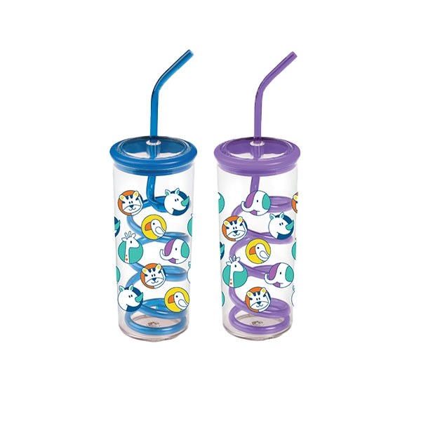 STACKING ZOO TWISTY STRAW CUP